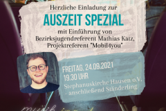 Auszeit spezial mit Begrüßung des neuen Jugendreferenten Mathias Katz